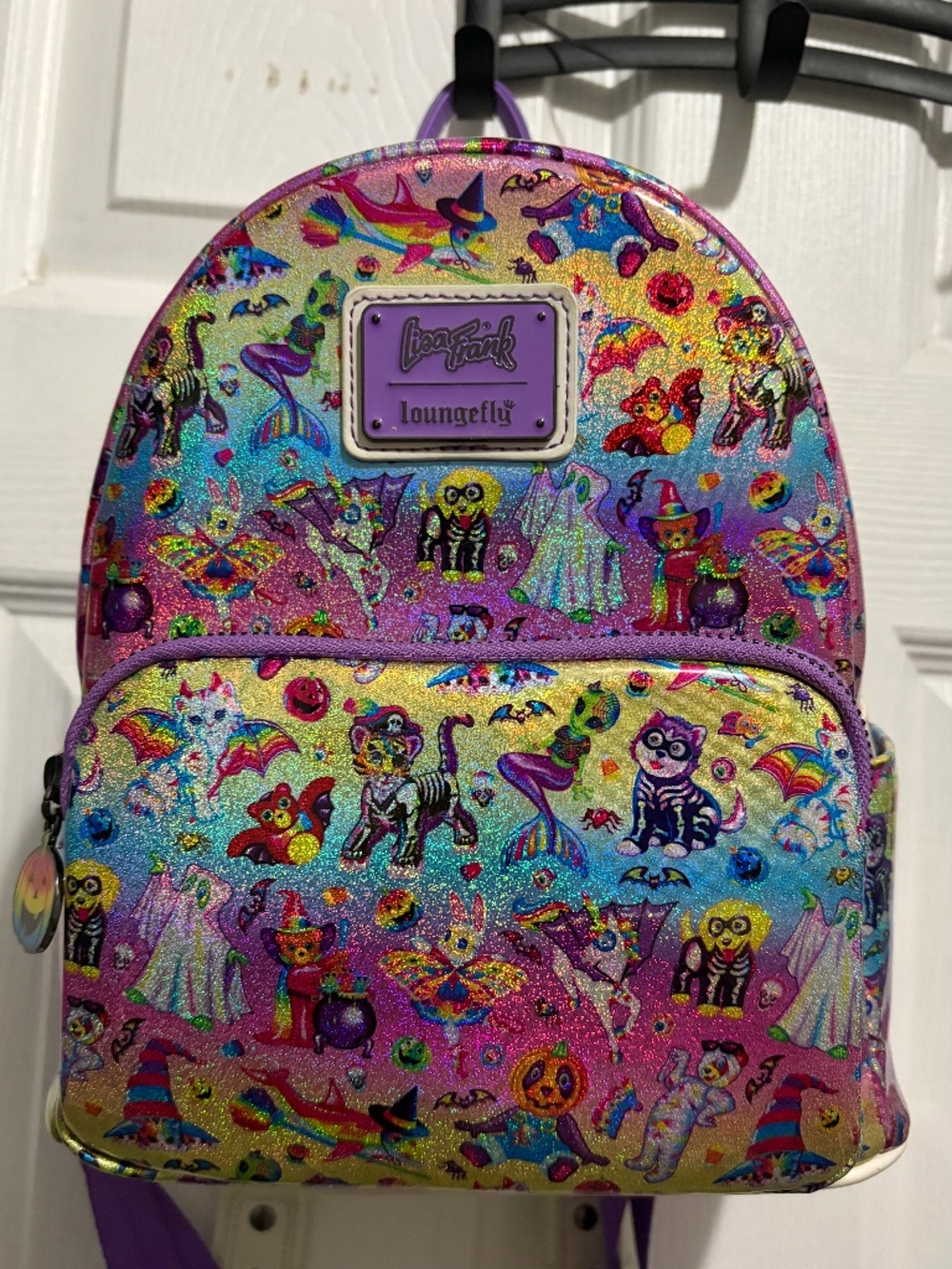 Loungefly Lisa Frank Halloween Print Mini Backpack Limited Glow In The Dark